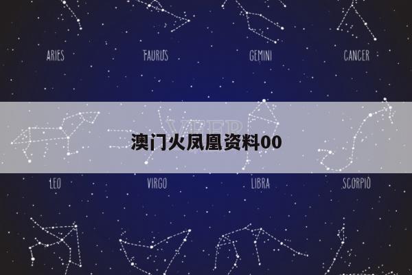 澳门火凤凰资料00