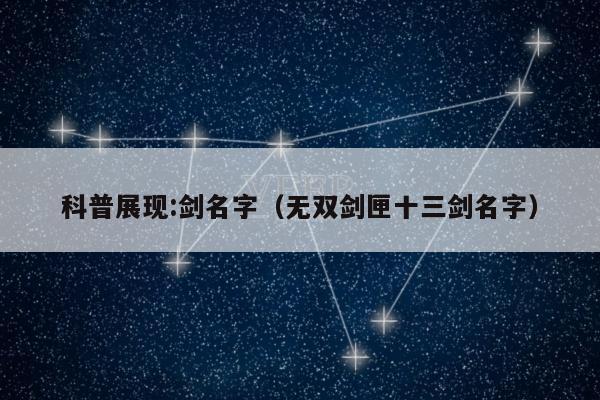 科普展现:剑名字（无双剑匣十三剑名字）